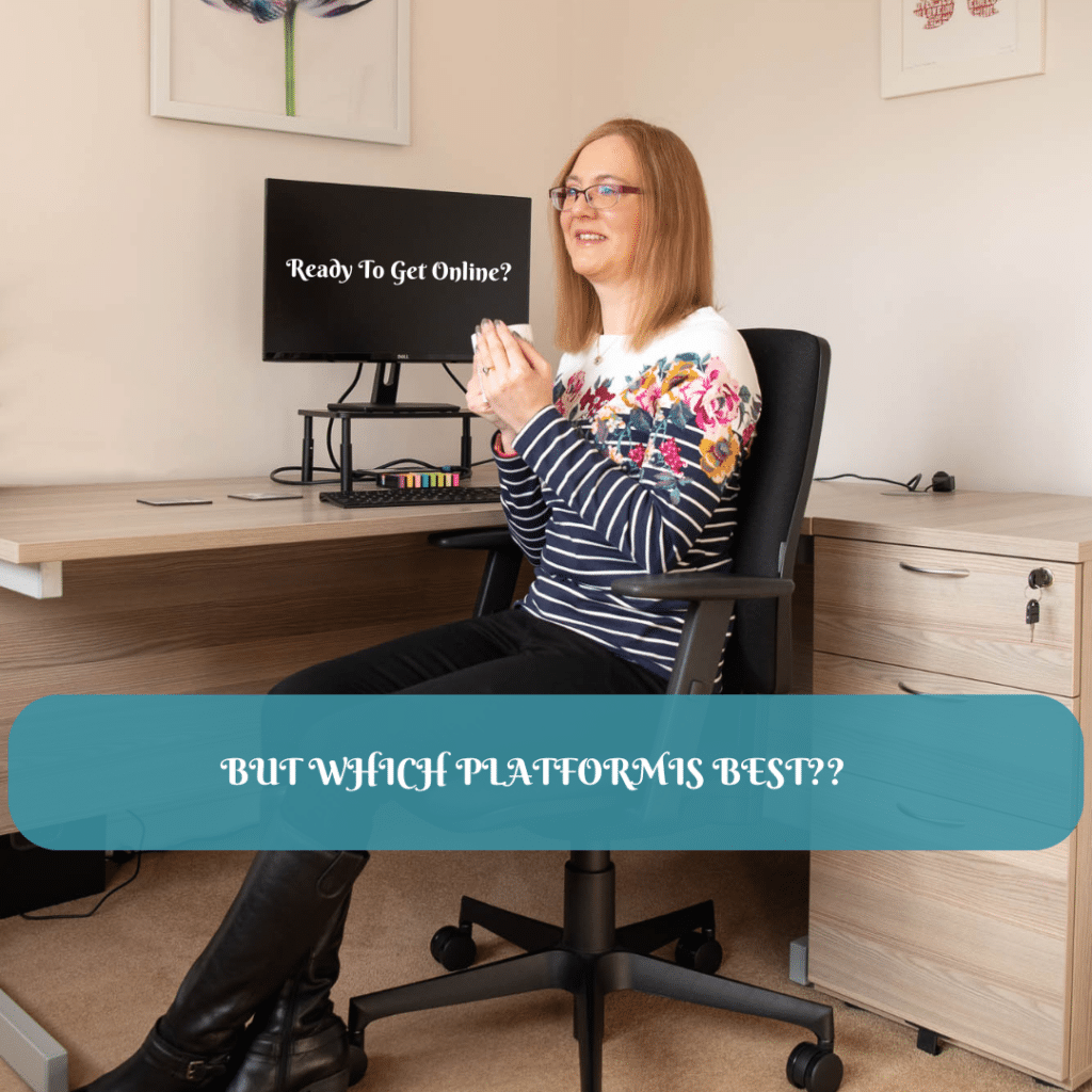 The Canine VA at her desk, asking which online course platform is best