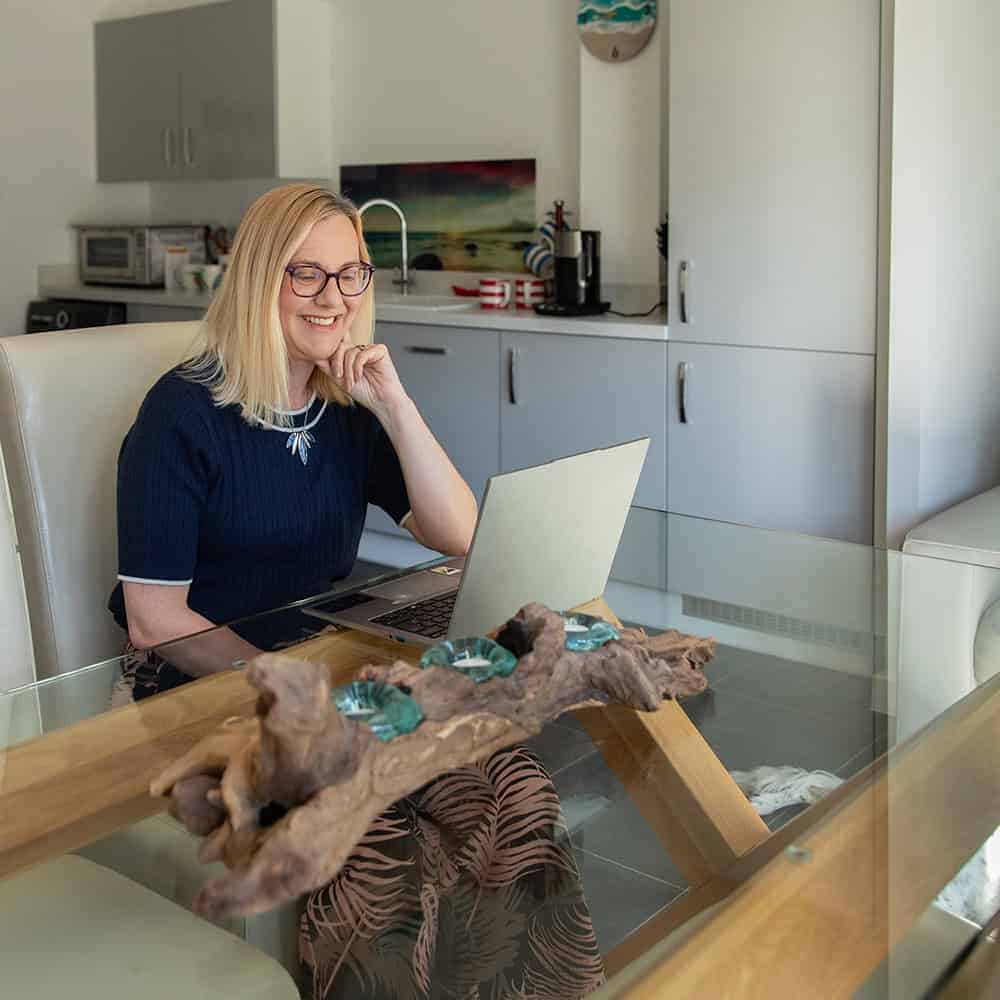 Fiona Pedley working on strategic business support for a client